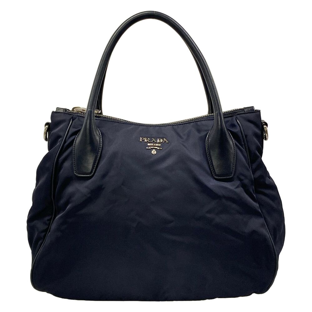 Prada Handbag Navy Dark Navy Nylon Leather